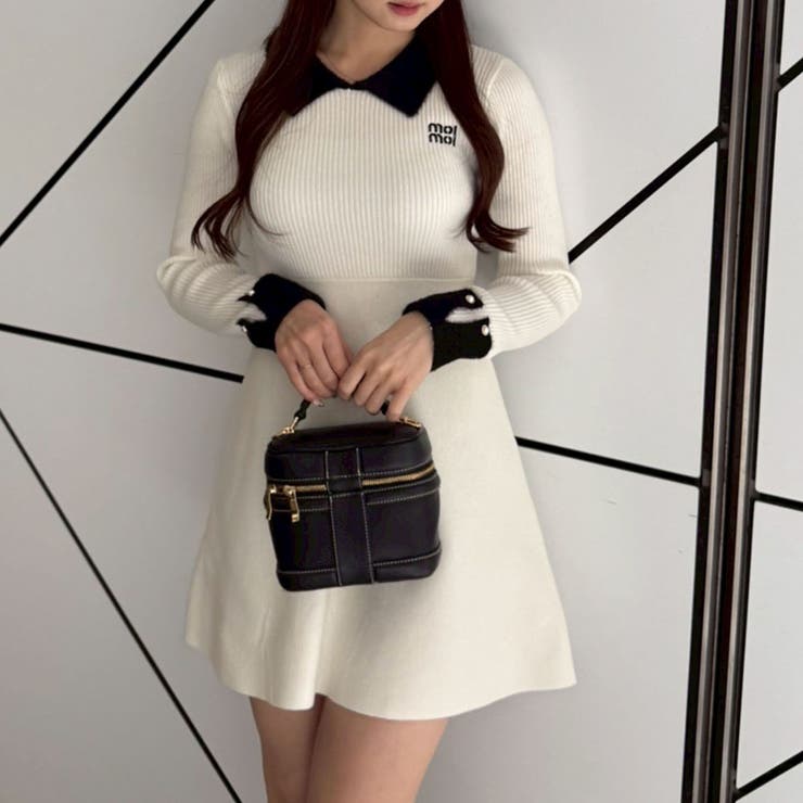 フェザー衿リブニットワンピース | RMAF　NICE CLAUP / OLIVE des OLIVE | 詳細画像12 