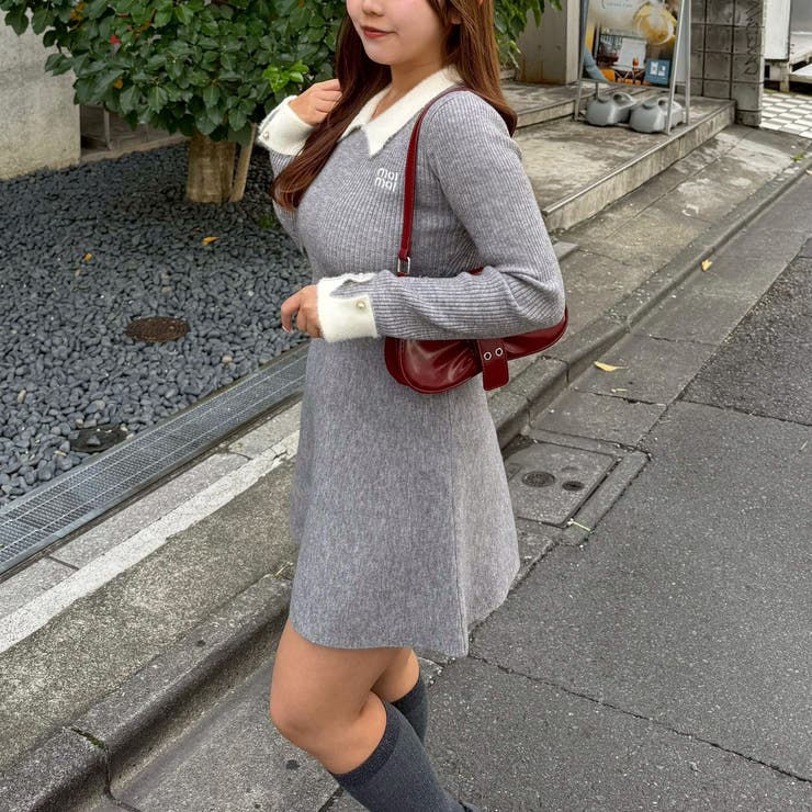 フェザー衿リブニットワンピース | RMAF　NICE CLAUP / OLIVE des OLIVE | 詳細画像19 