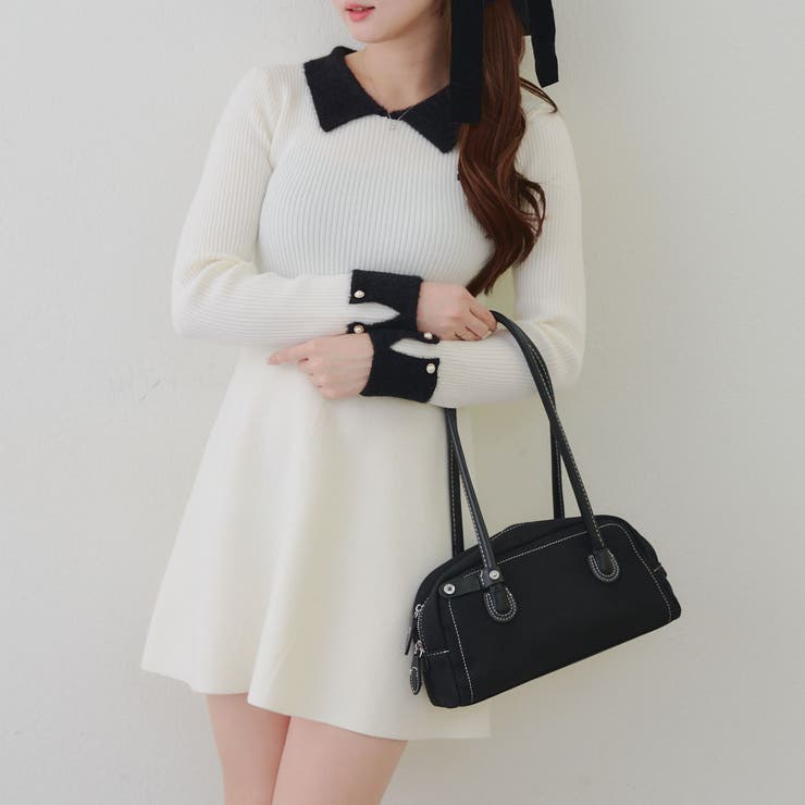 フェザー衿リブニットワンピース | RMAF　NICE CLAUP / OLIVE des OLIVE | 詳細画像25 