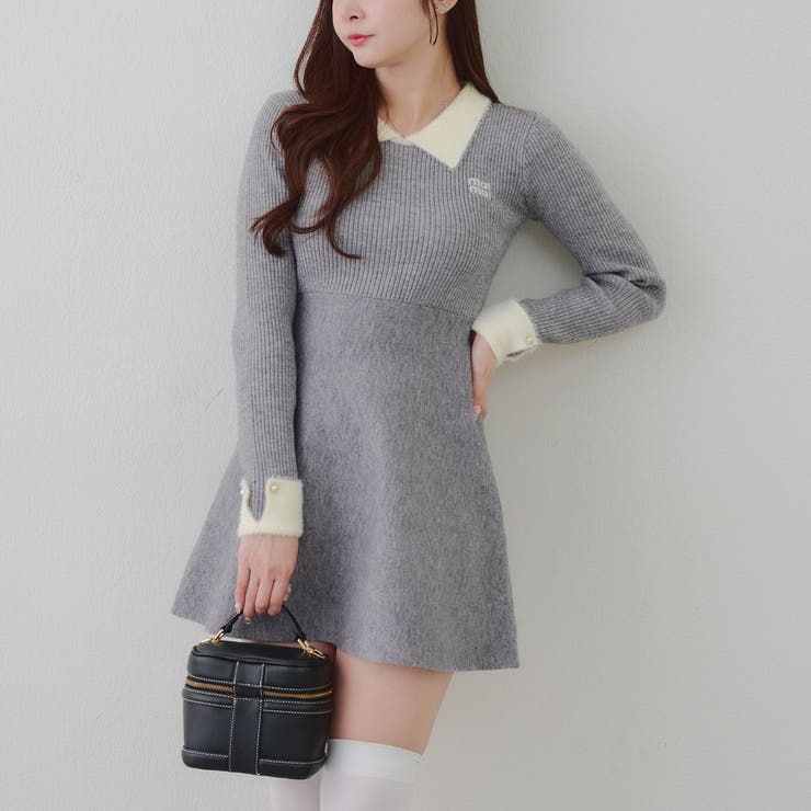 フェザー衿リブニットワンピース | RMAF　NICE CLAUP / OLIVE des OLIVE | 詳細画像30 