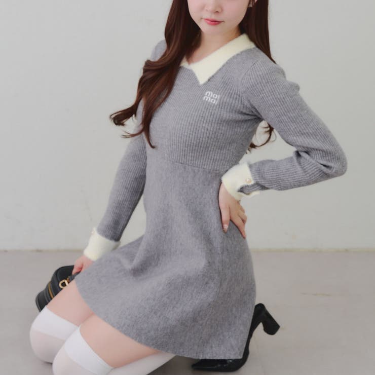 フェザー衿リブニットワンピース | RMAF　NICE CLAUP / OLIVE des OLIVE | 詳細画像31 