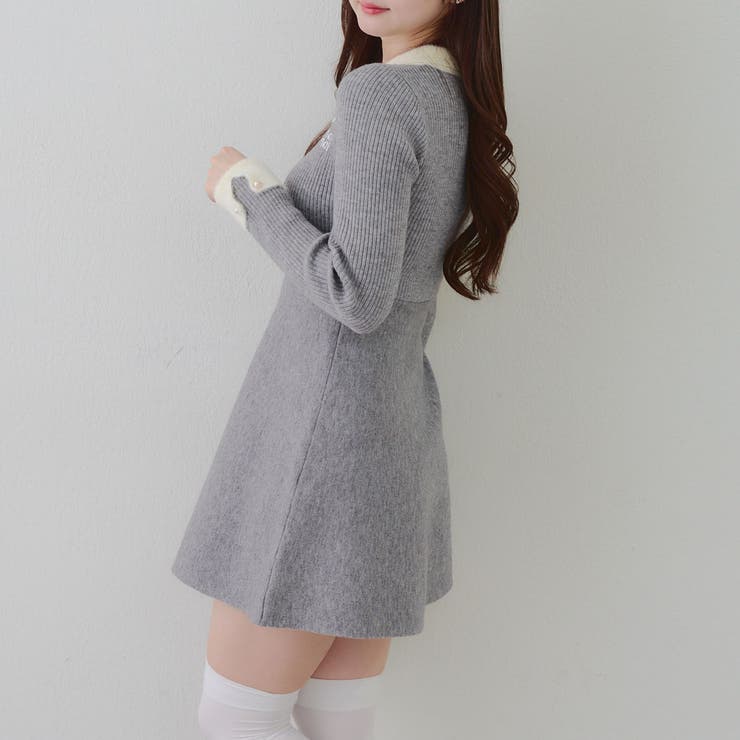 フェザー衿リブニットワンピース | RMAF　NICE CLAUP / OLIVE des OLIVE | 詳細画像34 