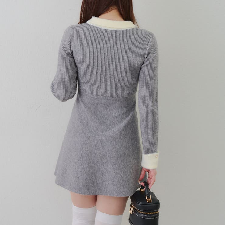 フェザー衿リブニットワンピース | RMAF　NICE CLAUP / OLIVE des OLIVE | 詳細画像35 