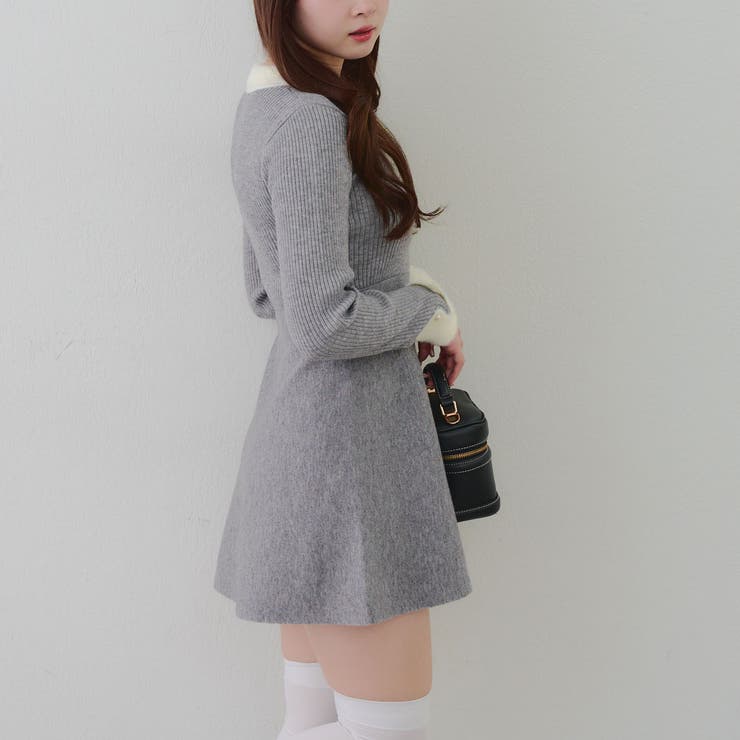 フェザー衿リブニットワンピース | RMAF　NICE CLAUP / OLIVE des OLIVE | 詳細画像36 