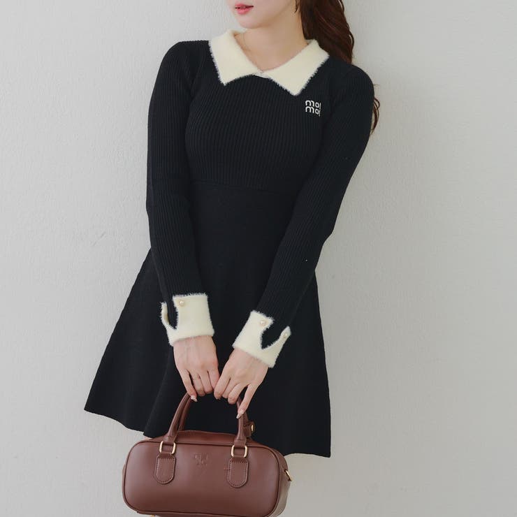 フェザー衿リブニットワンピース | RMAF　NICE CLAUP / OLIVE des OLIVE | 詳細画像42 