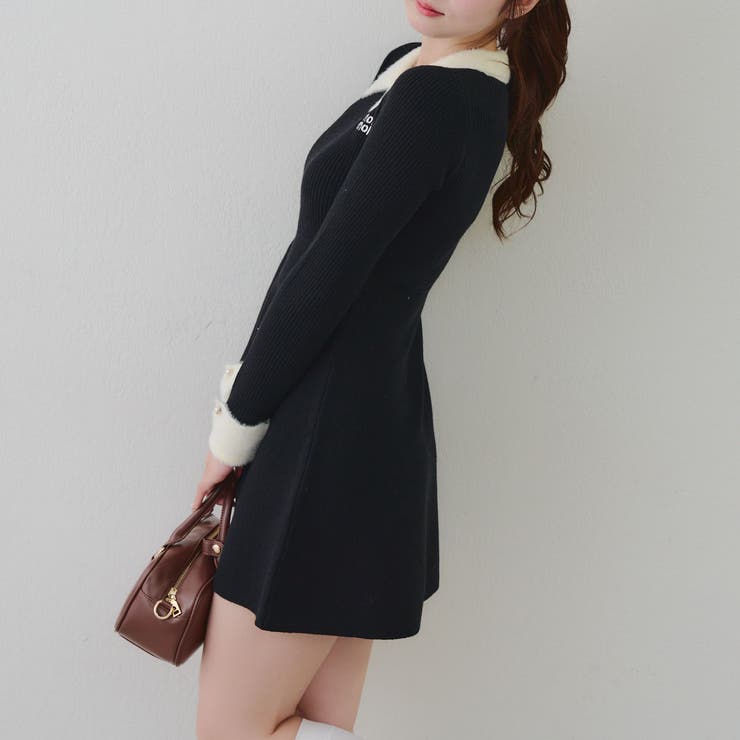 フェザー衿リブニットワンピース | RMAF　NICE CLAUP / OLIVE des OLIVE | 詳細画像43 