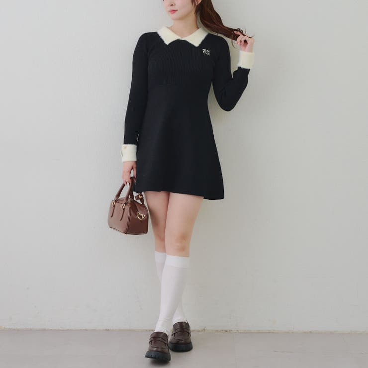 フェザー衿リブニットワンピース | RMAF　NICE CLAUP / OLIVE des OLIVE | 詳細画像45 