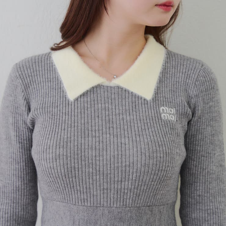 フェザー衿リブニットワンピース | RMAF　NICE CLAUP / OLIVE des OLIVE | 詳細画像55 