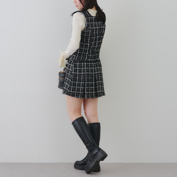 ラメツイードミニ丈ジャンスカ | RMAF　NICE CLAUP / OLIVE des OLIVE | 詳細画像7 