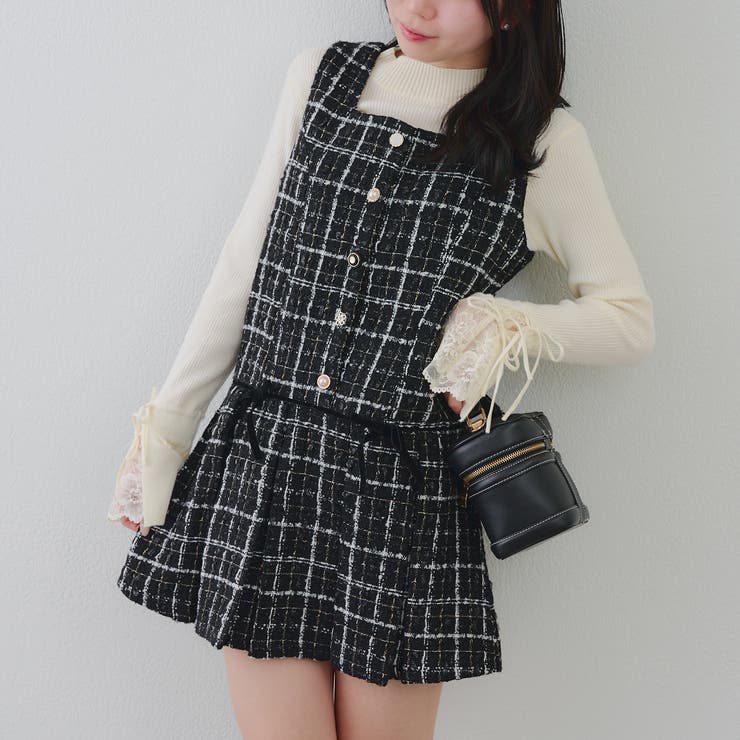 ラメツイードミニ丈ジャンスカ | RMAF　NICE CLAUP / OLIVE des OLIVE | 詳細画像2 