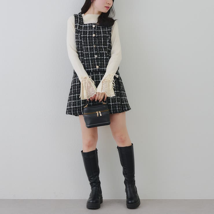 ラメツイードミニ丈ジャンスカ | RMAF　NICE CLAUP / OLIVE des OLIVE | 詳細画像4 