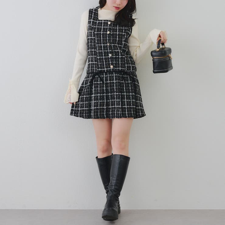 ラメツイードミニ丈ジャンスカ | RMAF　NICE CLAUP / OLIVE des OLIVE | 詳細画像5 