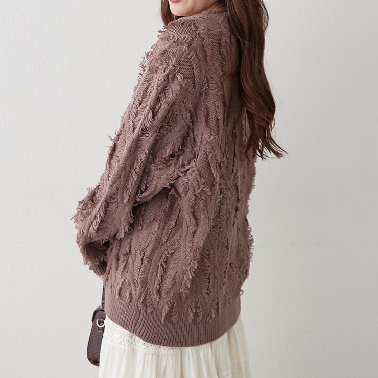 【NAO】フリンジVカーディガン | RMAF　NICE CLAUP / OLIVE des OLIVE | 詳細画像5 