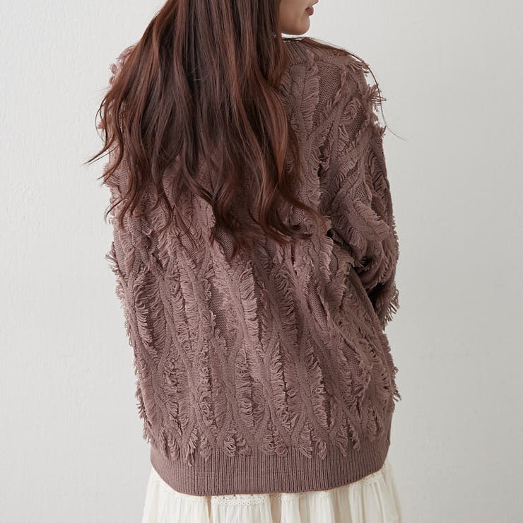 【NAO】フリンジVカーディガン | RMAF　NICE CLAUP / OLIVE des OLIVE | 詳細画像6 