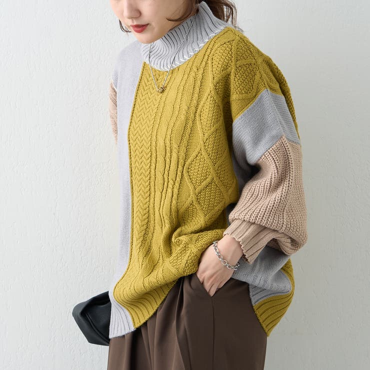 ソフトマシーン ケーブルニット オリーブ ソフトマシーン ケーブルニット オリーブ｜キープクリーンケーブル編み