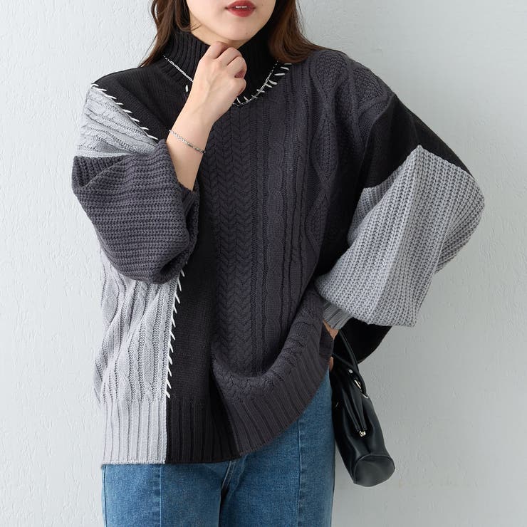 NAO】ケーブル切替ハンドステッチプルオーバー[品番：OLOW0017197