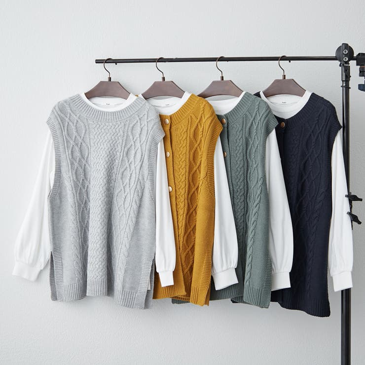 【NAO】ニットベスト+ロンT | RMAF NICE CLAUP / OLIVE des OLIVE | 詳細画像1