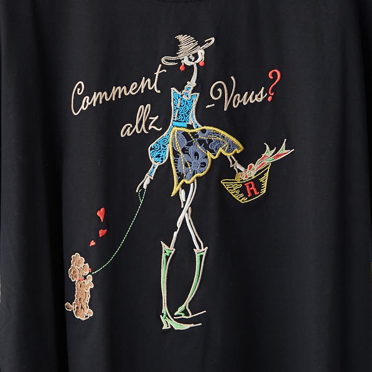 NAO】アート刺繍Tシャツ[品番：OLOW0016293]｜RMAF NICE CLAUP / OLIVE