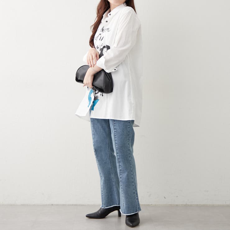 【NAO】アート柄ロングシャツ | RMAF　NICE CLAUP / OLIVE des OLIVE | 詳細画像10 