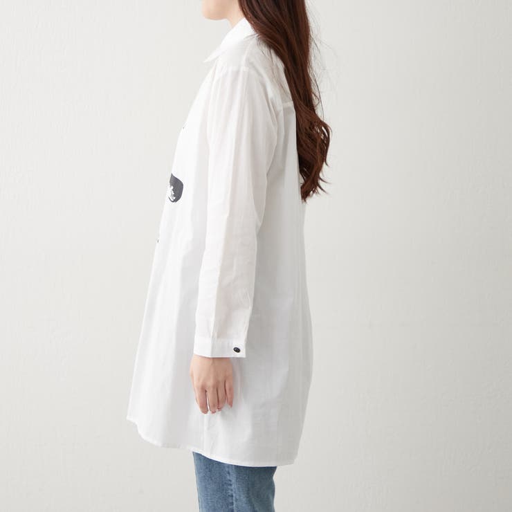 【NAO】アート柄ロングシャツ | RMAF　NICE CLAUP / OLIVE des OLIVE | 詳細画像12 