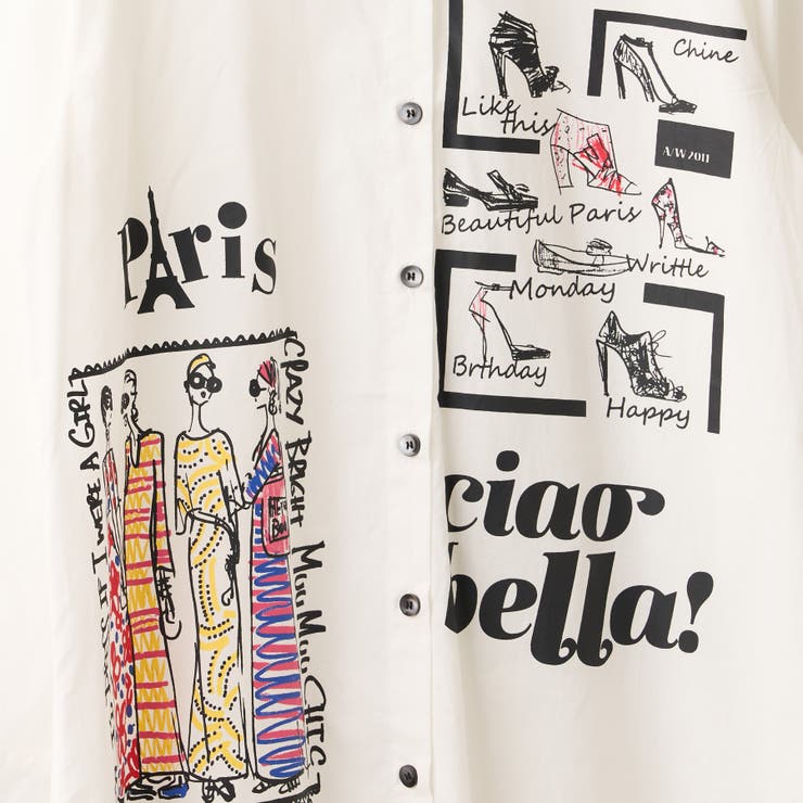 【NAO】アート柄ロングシャツ | RMAF　NICE CLAUP / OLIVE des OLIVE | 詳細画像19 