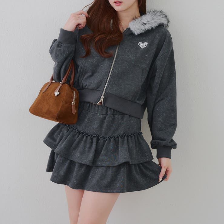 【セットアップ対応】ピグメント風スウェットティアードスカート | RMAF　NICE CLAUP / OLIVE des OLIVE | 詳細画像22 