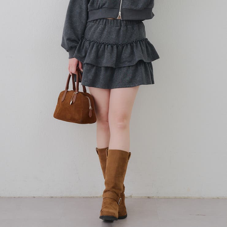 チャコール | 【セットアップ対応】ピグメント風スウェットティアードスカート | RMAF　NICE CLAUP / OLIVE des OLIVE