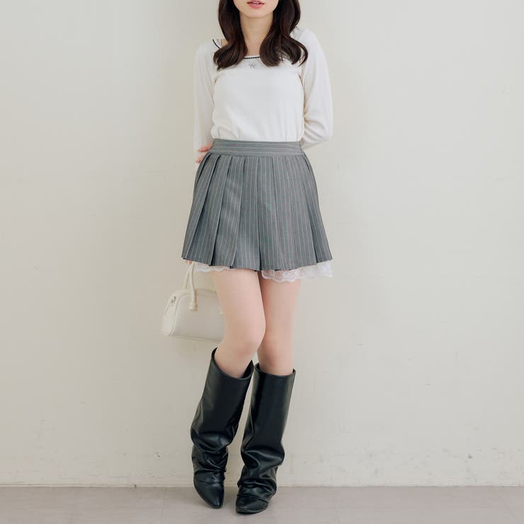 【セットアップ対応】裾レースプリーツスカート | RMAF　NICE CLAUP / OLIVE des OLIVE | 詳細画像7 