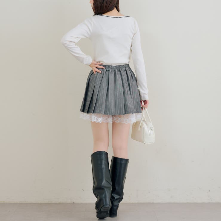 【セットアップ対応】裾レースプリーツスカート | RMAF　NICE CLAUP / OLIVE des OLIVE | 詳細画像9 