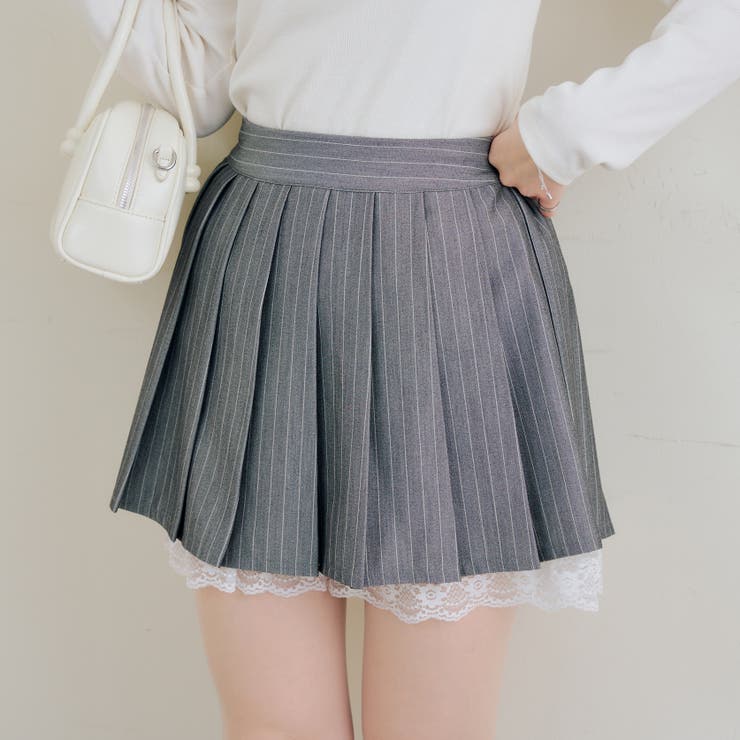 【セットアップ対応】裾レースプリーツスカート | RMAF　NICE CLAUP / OLIVE des OLIVE | 詳細画像2 