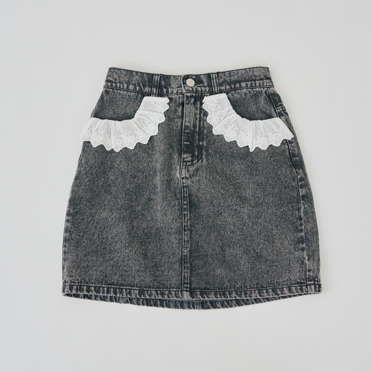 【セットアップ対応】前ポケットレース台形ミニスカート | NICE CLAUP / OLIVE des OLIVE　OUTLET | 詳細画像3 