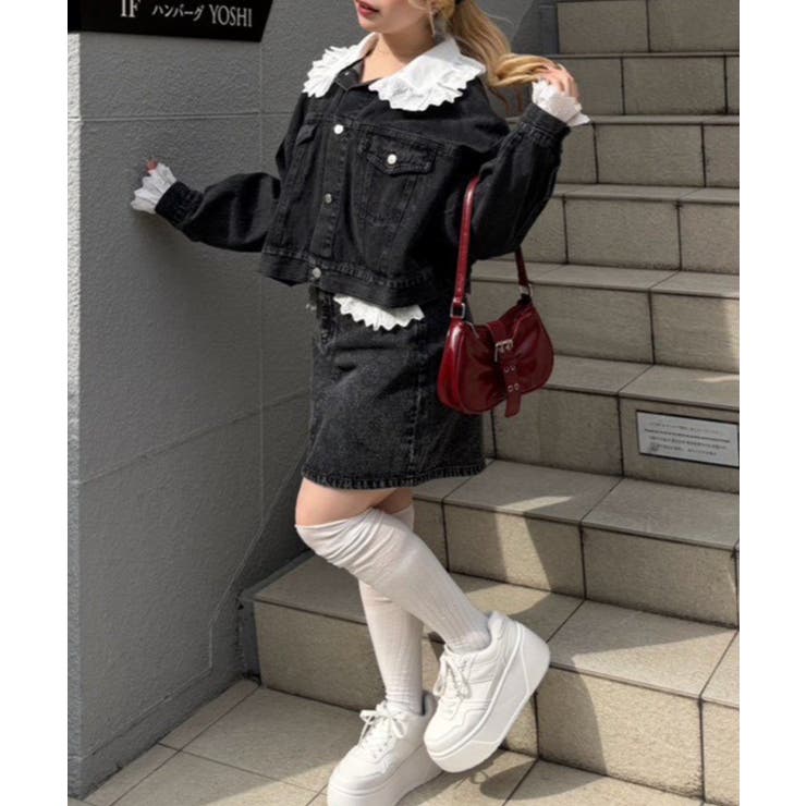 【セットアップ対応】前ポケットレース台形ミニスカート | NICE CLAUP / OLIVE des OLIVE　OUTLET | 詳細画像8 