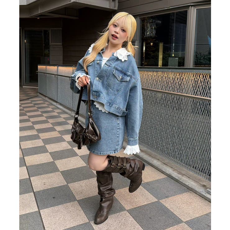 【セットアップ対応】前ポケットレース台形ミニスカート | NICE CLAUP / OLIVE des OLIVE　OUTLET | 詳細画像10 