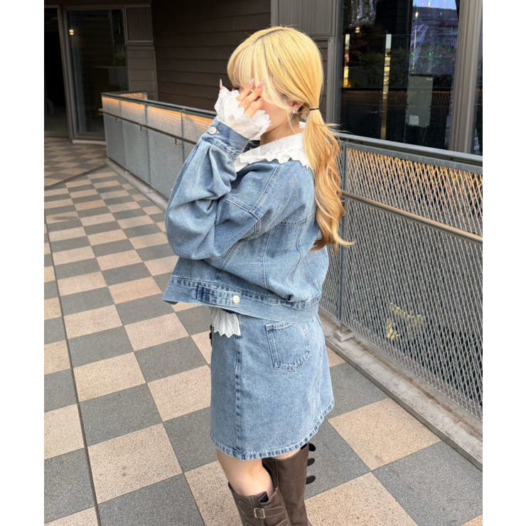 【セットアップ対応】前ポケットレース台形ミニスカート | NICE CLAUP / OLIVE des OLIVE　OUTLET | 詳細画像12 
