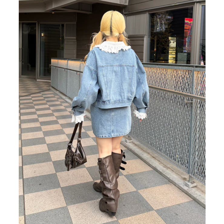 【セットアップ対応】前ポケットレース台形ミニスカート | NICE CLAUP / OLIVE des OLIVE　OUTLET | 詳細画像13 