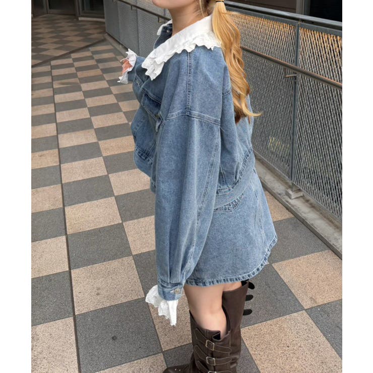 【セットアップ対応】前ポケットレース台形ミニスカート | NICE CLAUP / OLIVE des OLIVE　OUTLET | 詳細画像15 