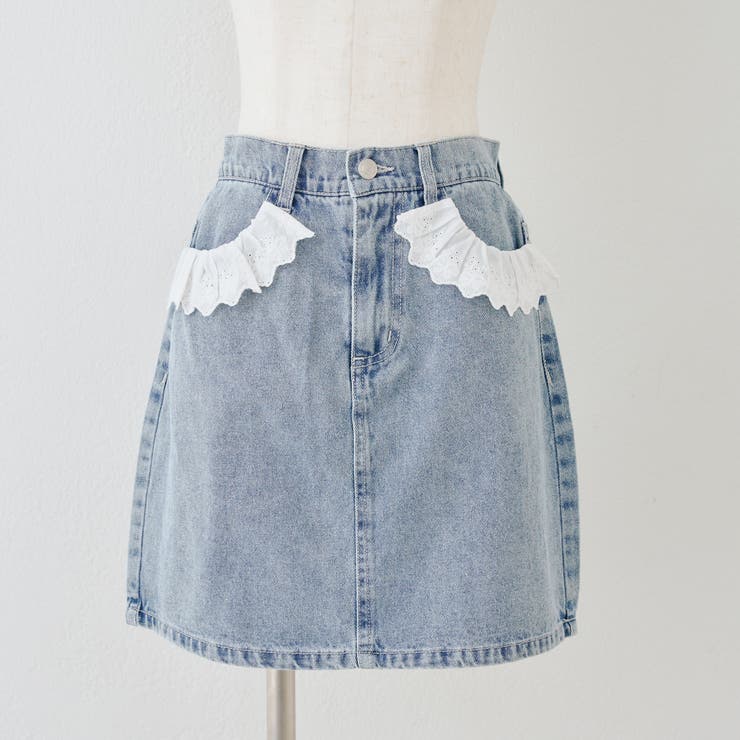 【セットアップ対応】前ポケットレース台形ミニスカート | NICE CLAUP / OLIVE des OLIVE　OUTLET | 詳細画像7 