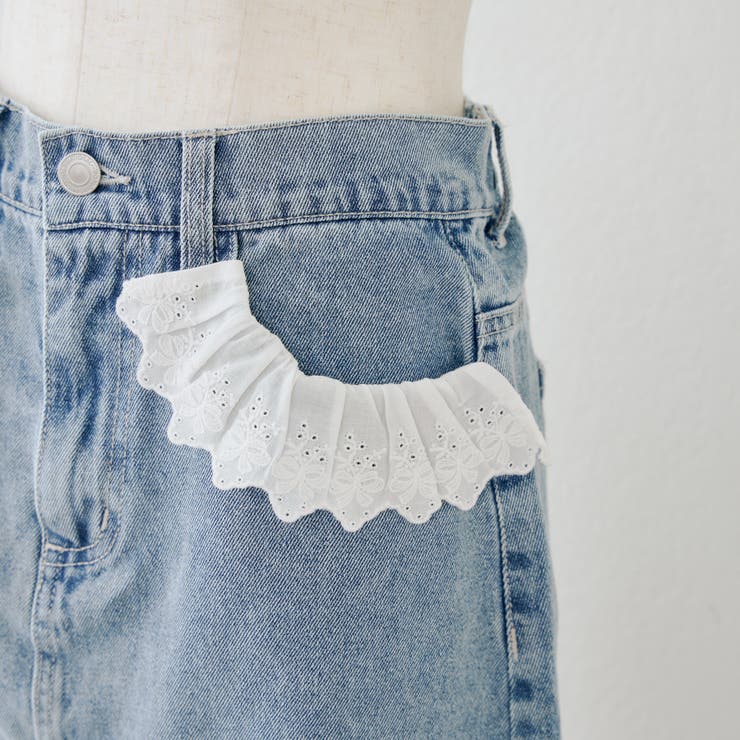 【セットアップ対応】前ポケットレース台形ミニスカート | NICE CLAUP / OLIVE des OLIVE　OUTLET | 詳細画像9 