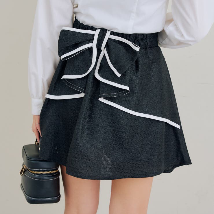 ブラック系 | バックリボンモチーフミニスカート | RMAF　NICE CLAUP / OLIVE des OLIVE