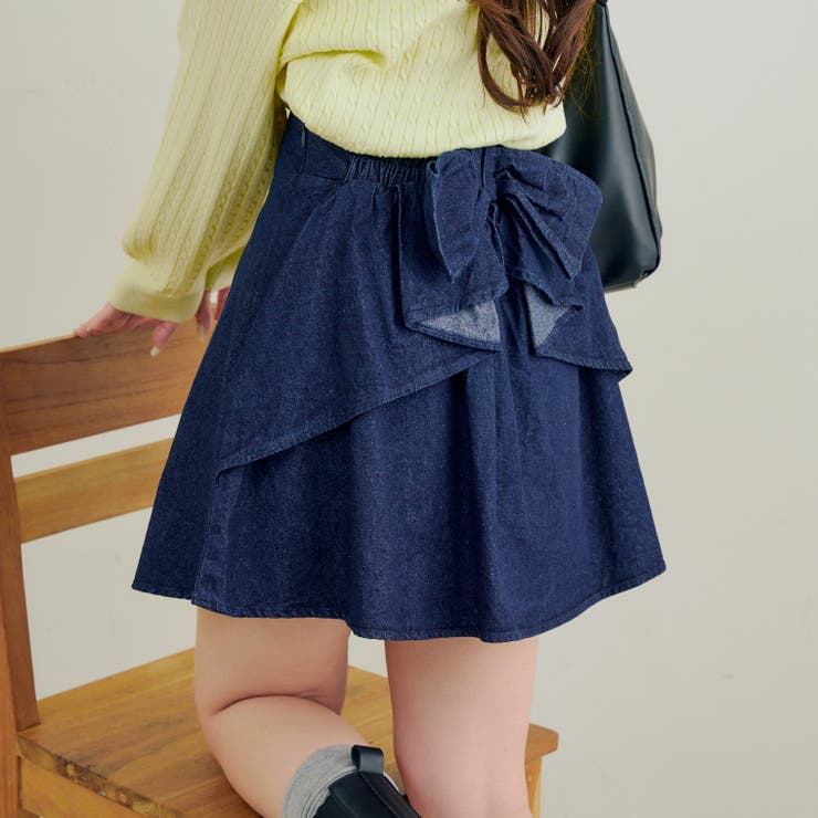 デニム | バックリボンモチーフミニスカート | RMAF　NICE CLAUP / OLIVE des OLIVE