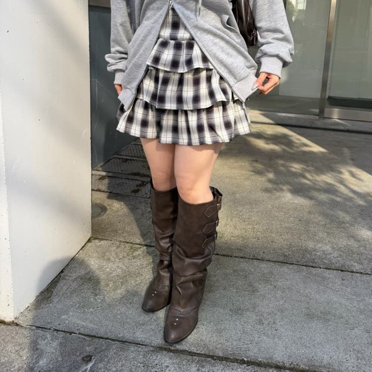 脇リボンミニスカート | NICE CLAUP / OLIVE des OLIVE　OUTLET | 詳細画像1 