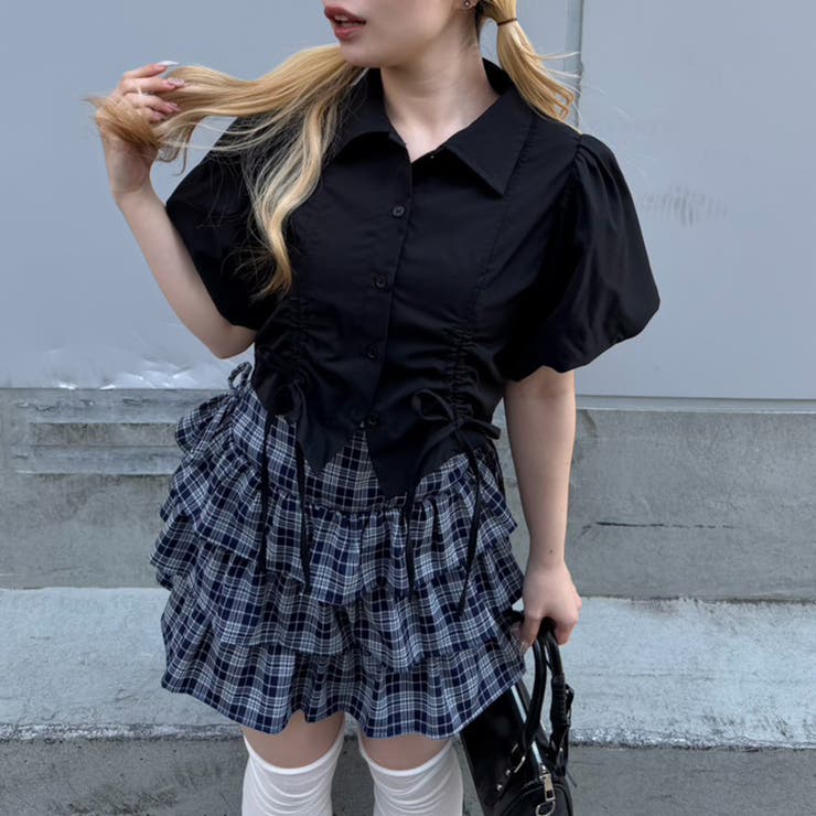 脇リボンミニスカート | NICE CLAUP / OLIVE des OLIVE　OUTLET | 詳細画像15 