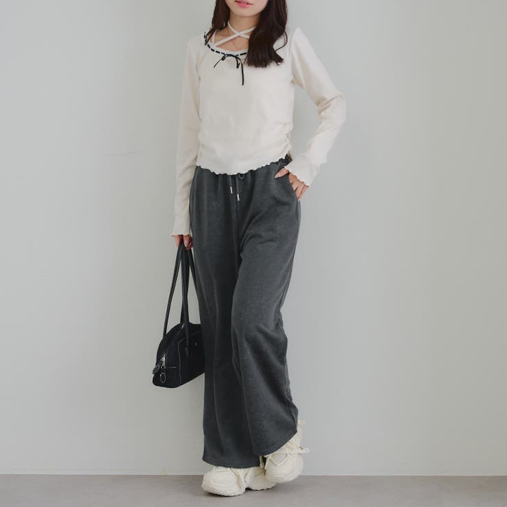 【セットアップ対応】バックロゴラインストーン付スウェットパンツ | RMAF　NICE CLAUP / OLIVE des OLIVE | 詳細画像7 