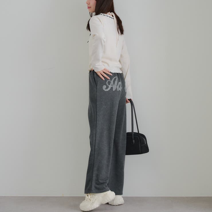 【セットアップ対応】バックロゴラインストーン付スウェットパンツ | RMAF　NICE CLAUP / OLIVE des OLIVE | 詳細画像8 