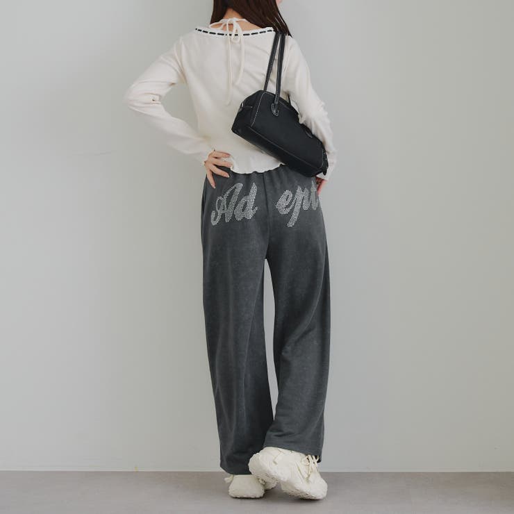 【セットアップ対応】バックロゴラインストーン付スウェットパンツ | RMAF　NICE CLAUP / OLIVE des OLIVE | 詳細画像9 