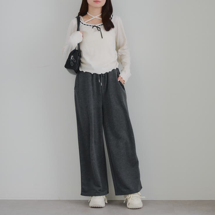 【セットアップ対応】バックロゴラインストーン付スウェットパンツ | RMAF　NICE CLAUP / OLIVE des OLIVE | 詳細画像6 