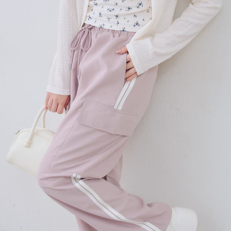 脇ライン入りカーゴパンツ | RMAF　NICE CLAUP / OLIVE des OLIVE | 詳細画像1 