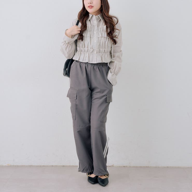 脇ライン入りカーゴパンツ | RMAF　NICE CLAUP / OLIVE des OLIVE | 詳細画像14 