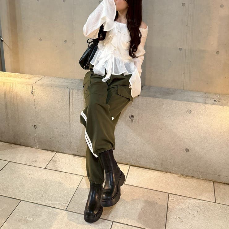 脇ライン入りカーゴパンツ | RMAF　NICE CLAUP / OLIVE des OLIVE | 詳細画像28 