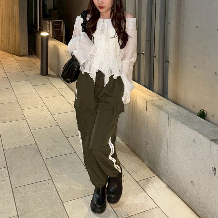 脇ライン入りカーゴパンツ | RMAF　NICE CLAUP / OLIVE des OLIVE | 詳細画像29 